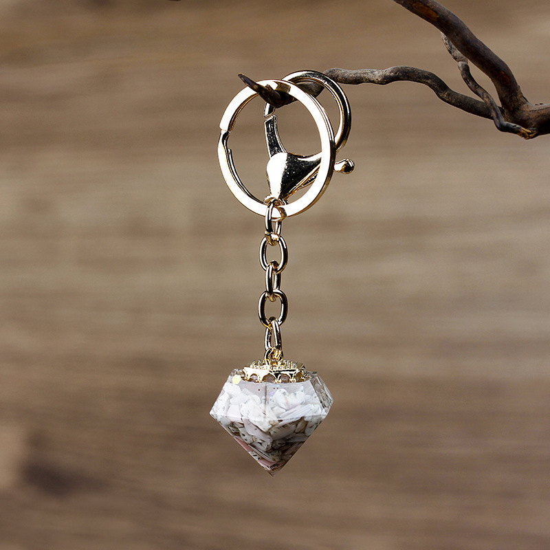 Natural Crystal Gravel Epoxy Decoration Keychain Pendant Queen Shell - Shop at LoveMi
