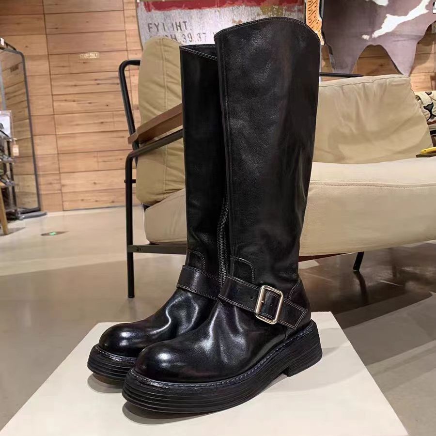 Retro Belt-buckle Boots For Women