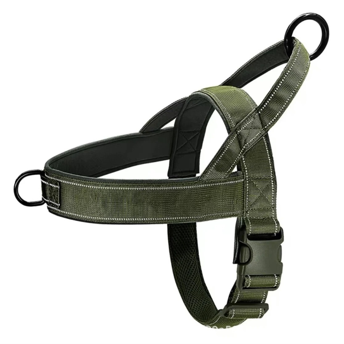 Double D-ring Explosion-proof Tactical Dog Harness Army Green S Code