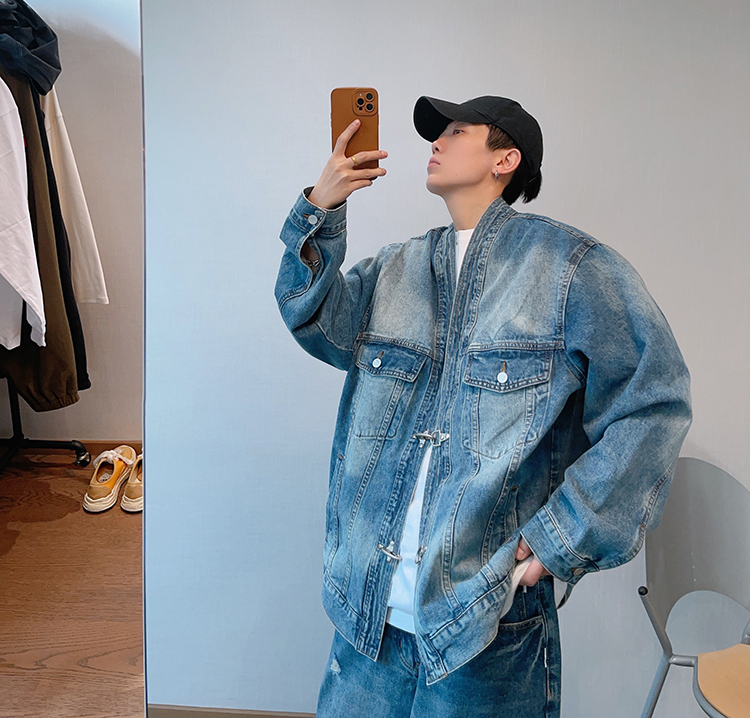 Washed Blue Heavy Robe Denim Jacket