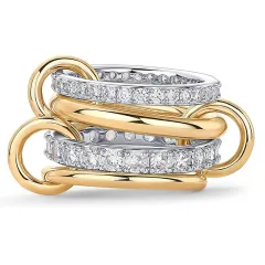 Fashion Creative Ring Stainless Steel Multi-layer Diamond Ring - Four Layers Silver - View 1