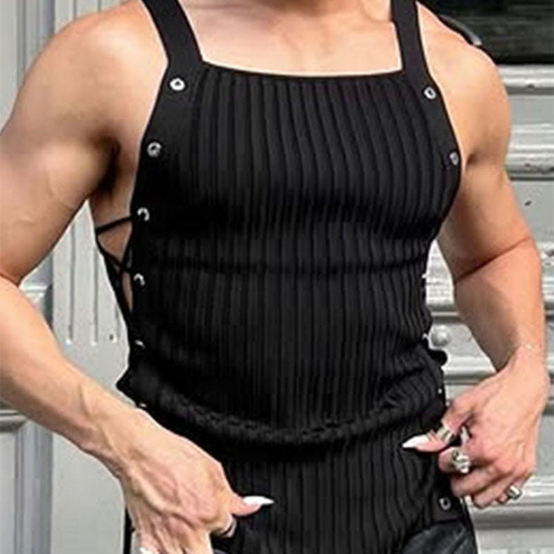Mens Strappy Breathable Hollow-Out Vest