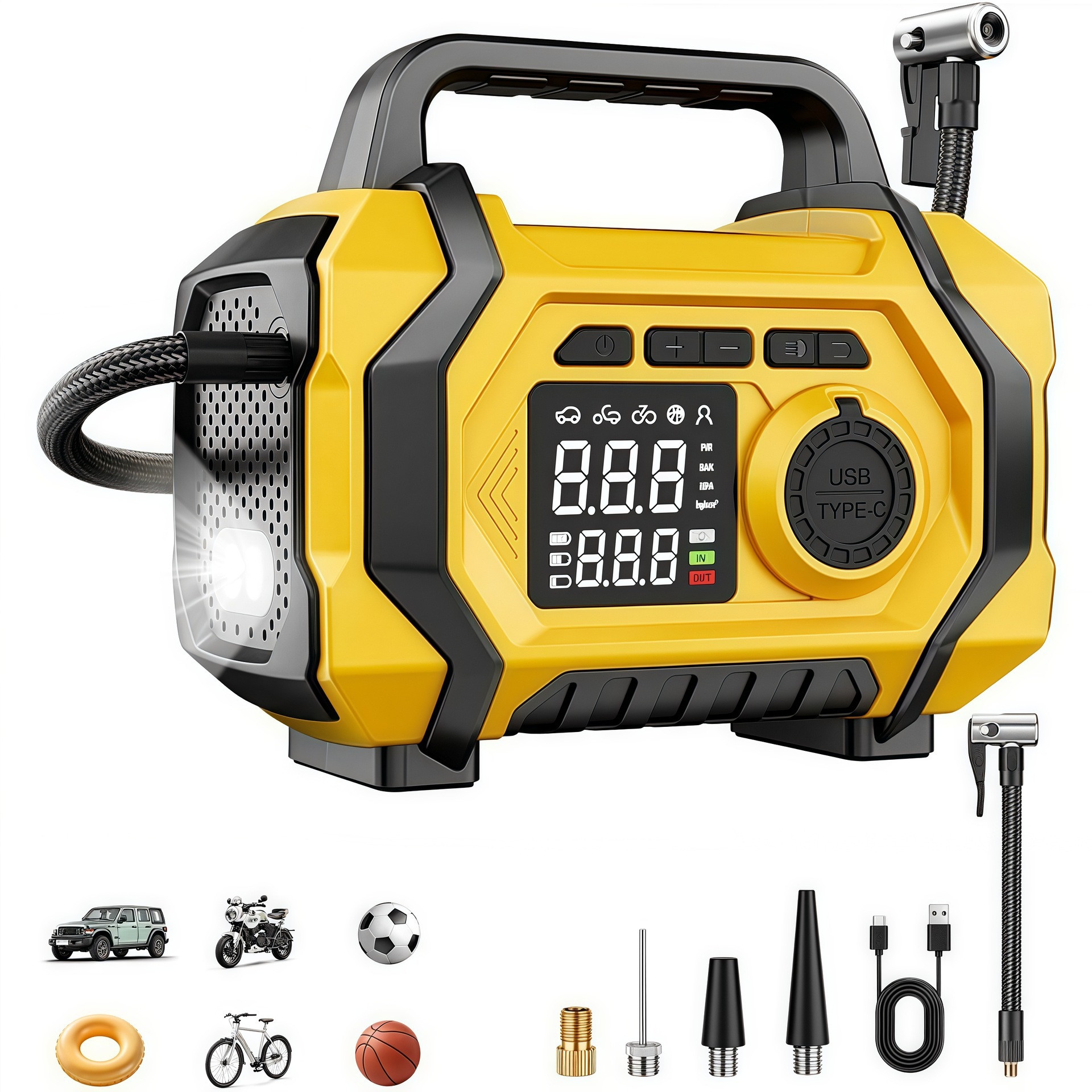 Pompe gonflage et aspiration voiture — Démarreur batterie lithium