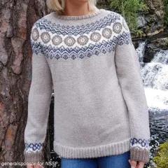 Women's Round Neck Multi-color Loose Fashion Pullover Sweater - No 8515-S - View 1