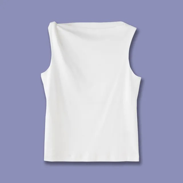 Slim fit One shoulder Knot Detail Cotton Top White - Shop at LoveMi