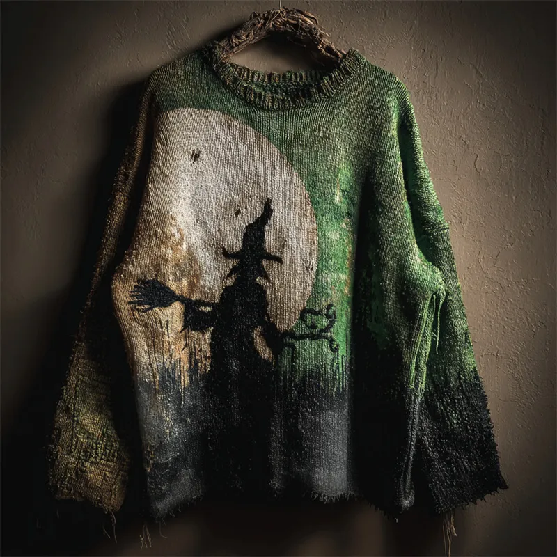 Womens 3D Digital-print Crew-neck Loose Sweater - Wya6172-M