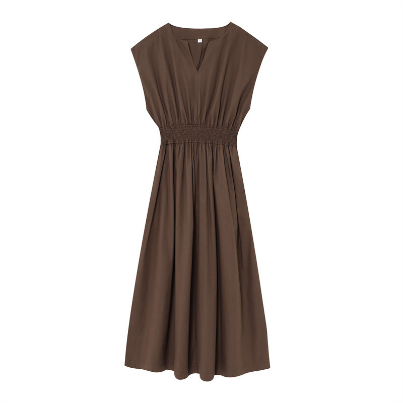 Elegant Graceful Half-open Collar Design Waist-tight Dress