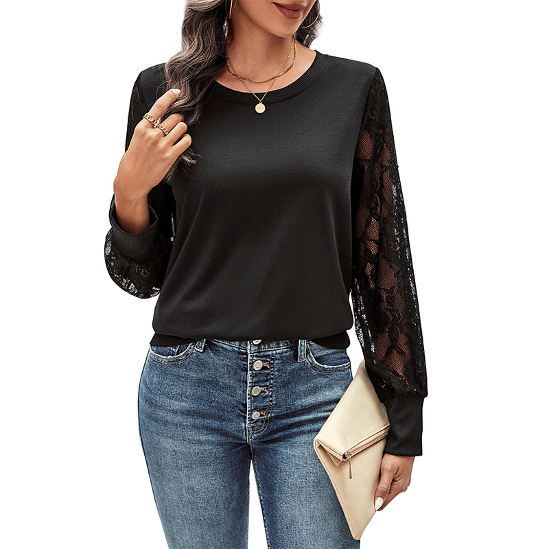 Women's Lace Long-sleeved Shirt