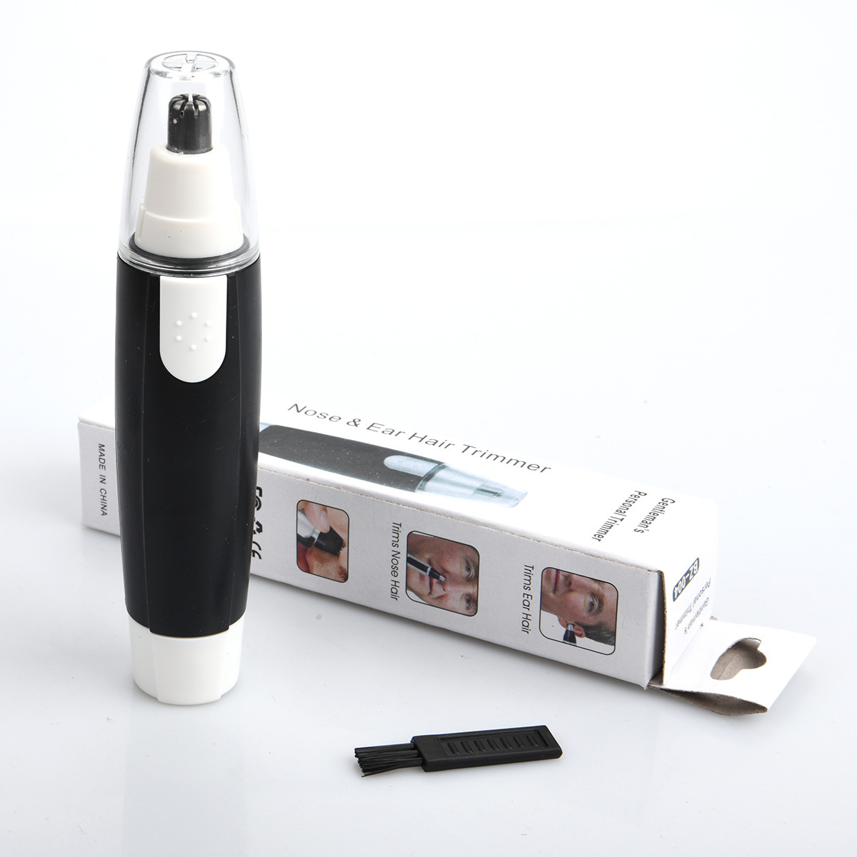 Electric Nose Hair Trimmer For Men Battery-powered Model In Black With No Paint Finish - Image 1
