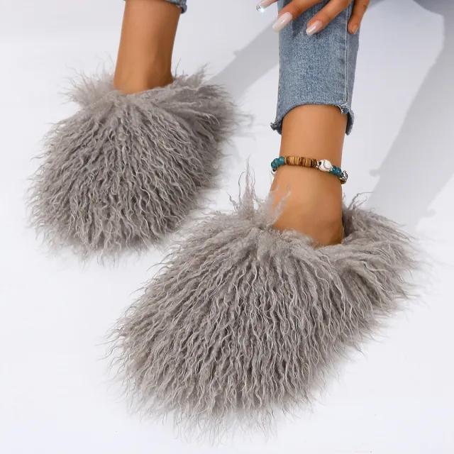 Warm Women's Home Cotton Slippers Gray - Shop at LoveMi