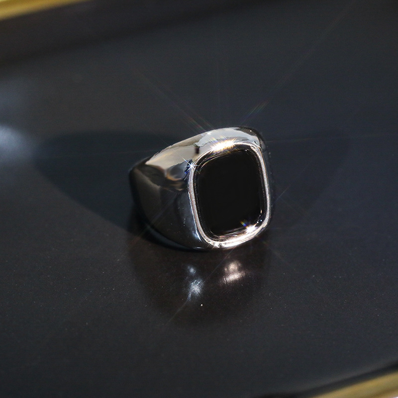 Epoxy Glossy Gold Men's Couple Ring