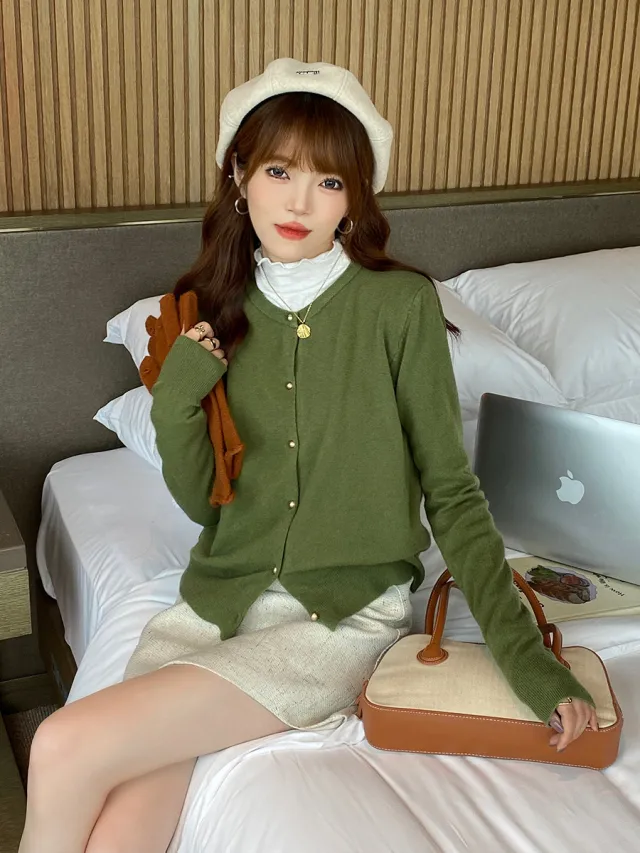 Gray Knitted Cardigan Women's Autumn Outerwear High grade Sweater Coat Dark Gray - Shop at LoveMi