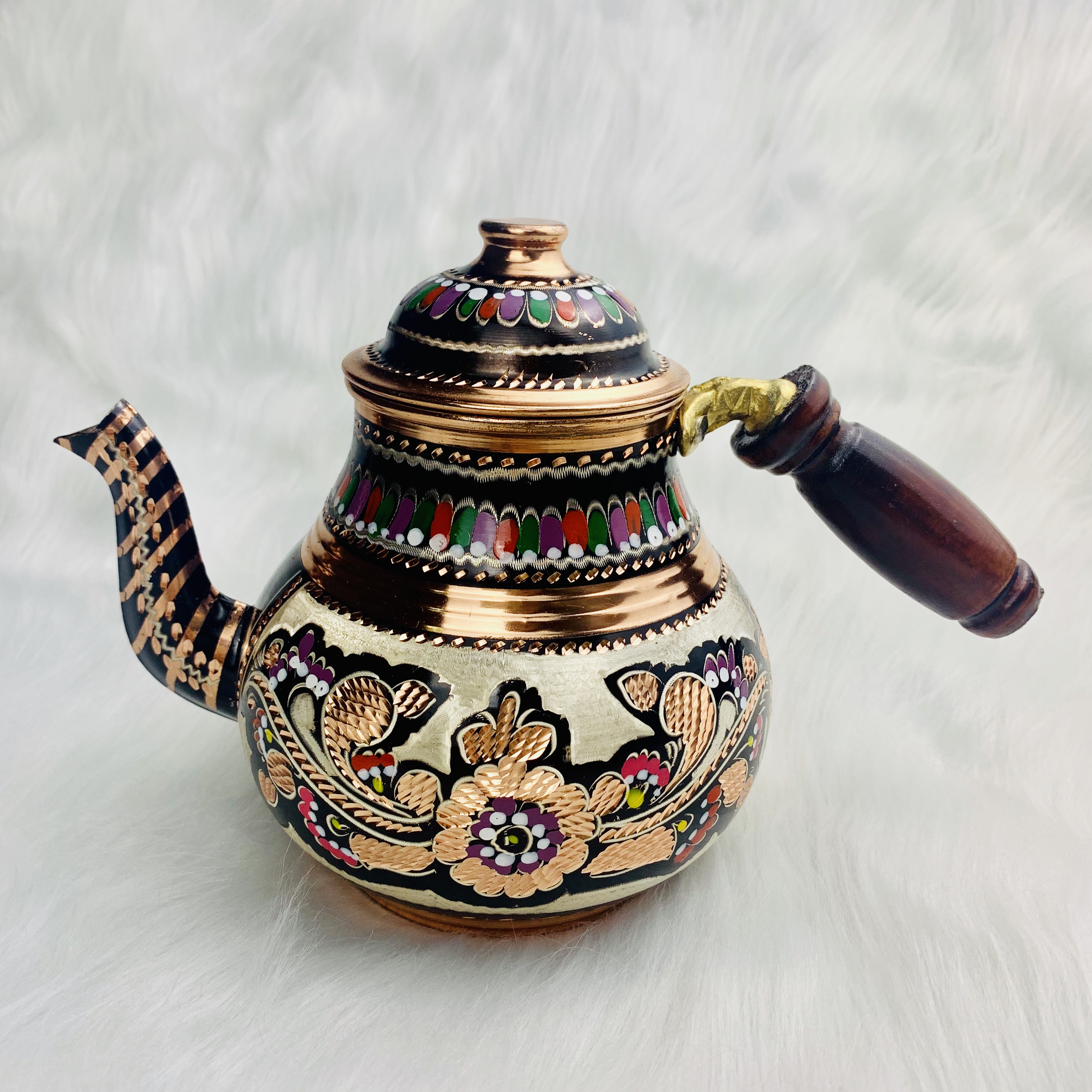 Wooden Handle Hand Painted Teapot Sets