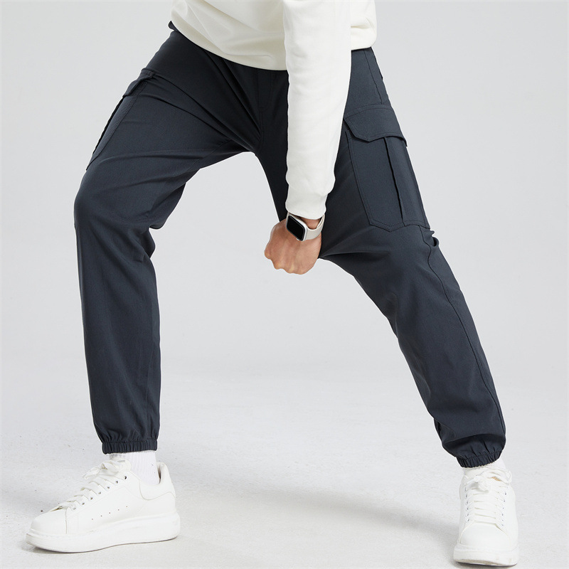 Multi-pocket Solid-color Loose Casual Pants