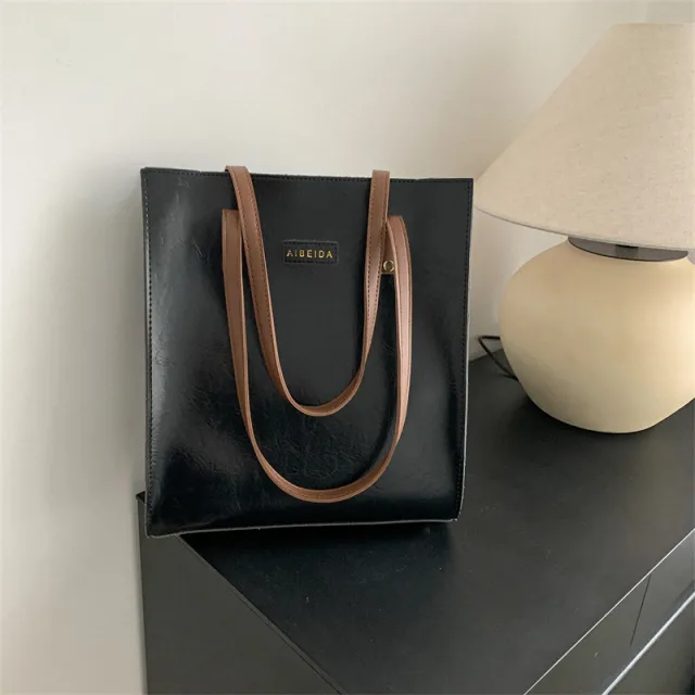 Western Style All matching Shoulder Bag Portable Tote Bag Black - Shop at LoveMi