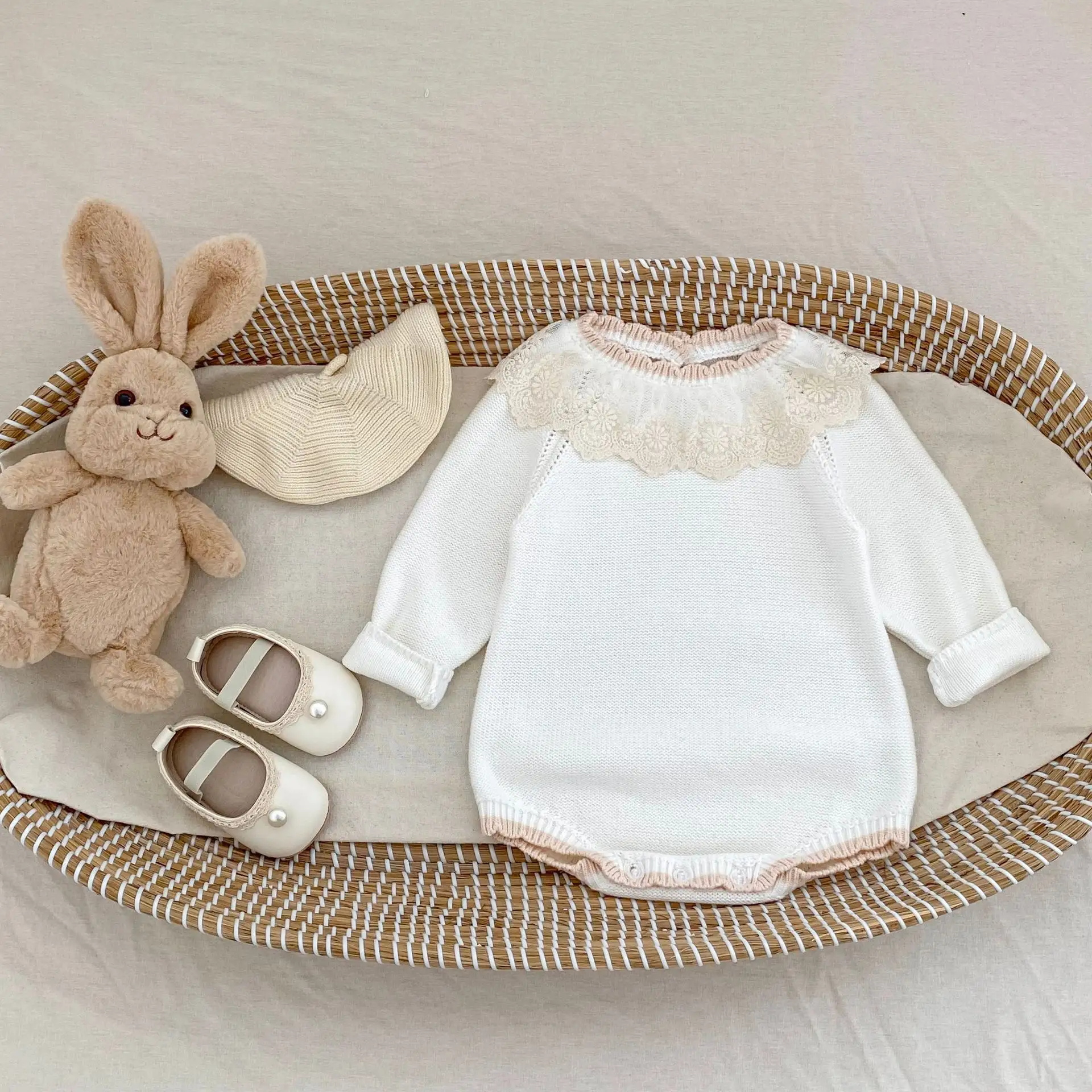 Autumn New Baby Lace Collar Knitted Long