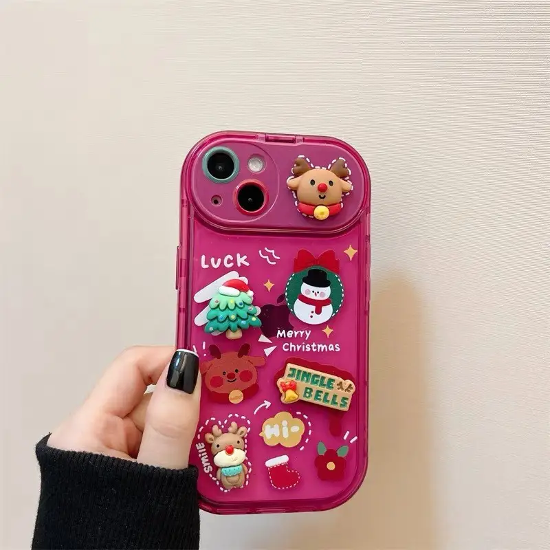 Christmas Stereo Doll Pendant Silicone Phone Case
