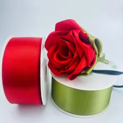 Double-sided Bright Thickened Dacron Ribbon 's Day Bouquet Gift Box Package Ribbon - Red - View 1