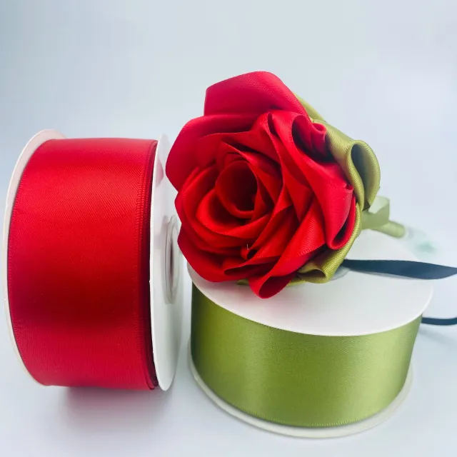 Double sided Bright Thickened Dacron Ribbon 's Day Bouquet Gift Box Package Ribbon Red - Shop at LoveMi