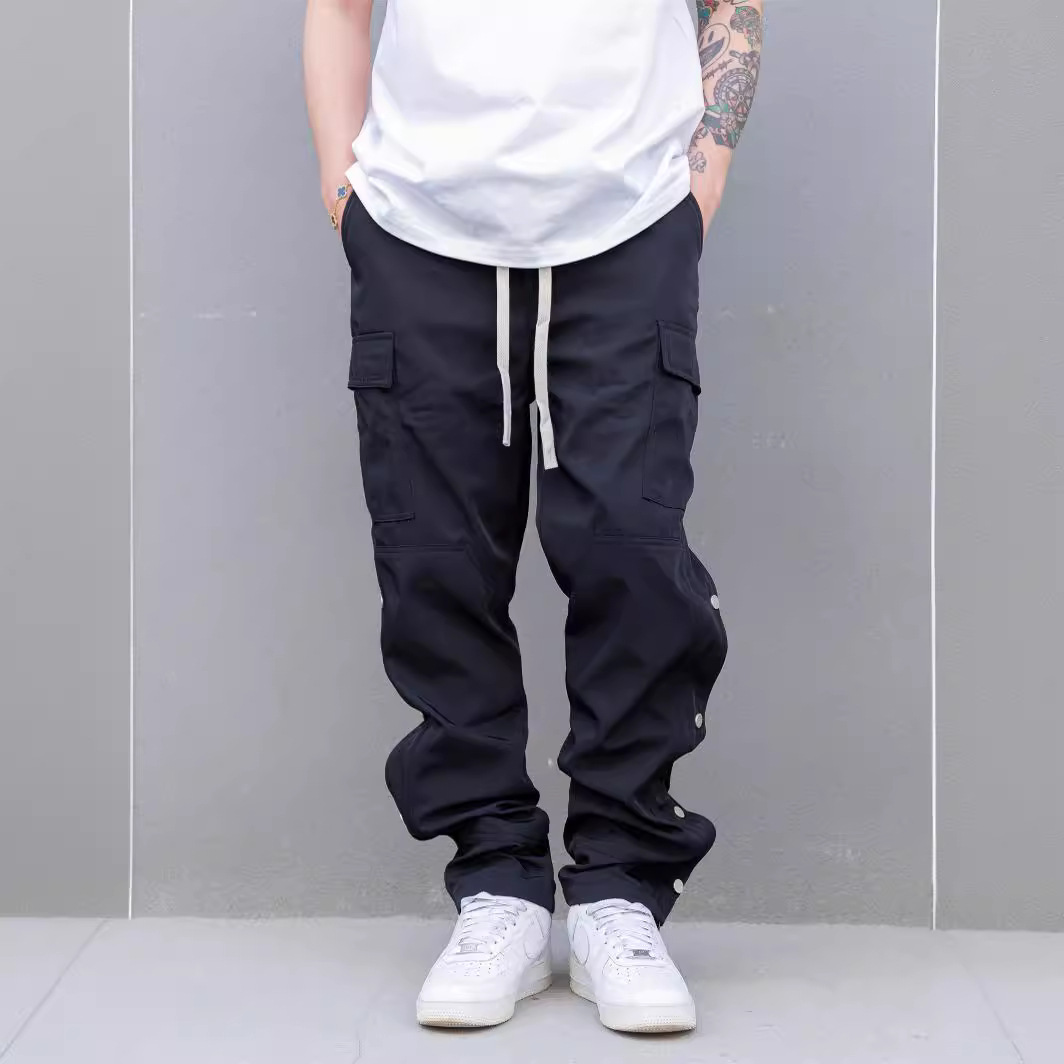 Waist Lace-up Pocket Casual Pants