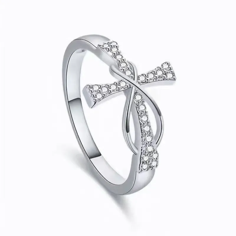 Versatile Geometric Ring For Women - White Gold Colour