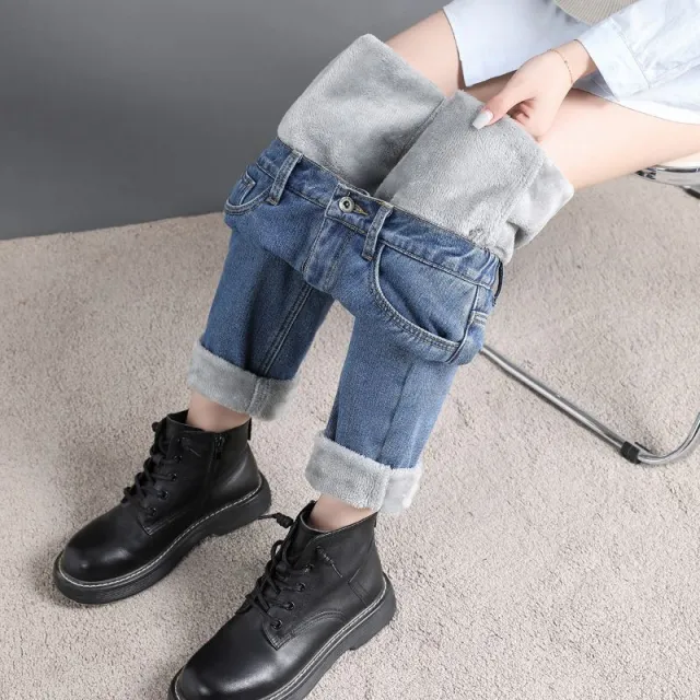 High Waist Elastic Waist Jeans Dark Blue - Shop at LoveMi
