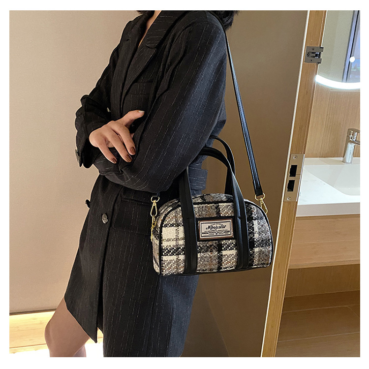 Women's Fashion Casual Houndstooth Shoulder Messenger Bag