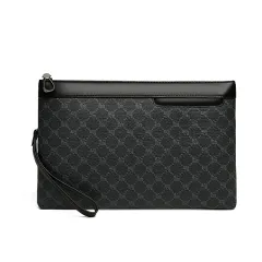 Men's Black Fashion Retro Leather Bag - Black - View 1