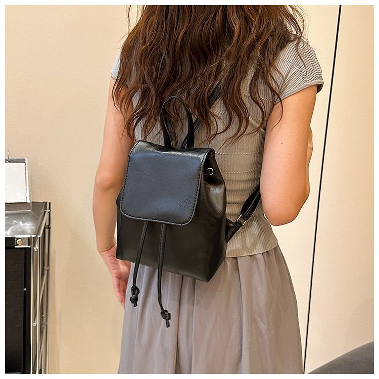 Vegan Leather Small Boho Backpack Women's