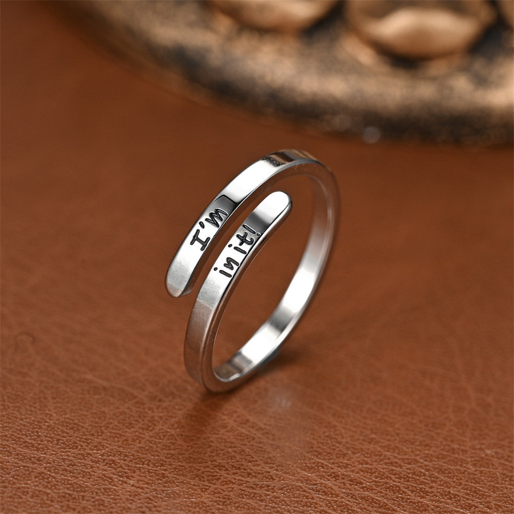 Fashion Oil Pressure Opening I Am In It Inspirational Couple Ring