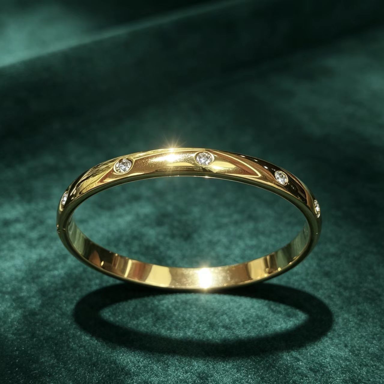 Zircon Plain Ring Bracelet Womens Jewelry