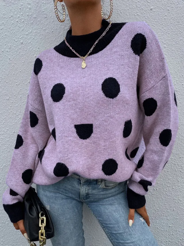 Women's Fashion Temperament Commute Sweater Purple - Shop at LoveMi