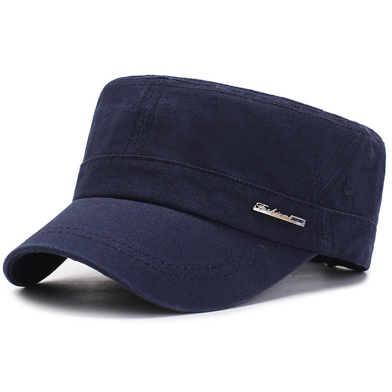 Hat Men's Outdoor Leisure Military Fashion Korean Pure Cotton Flat-top