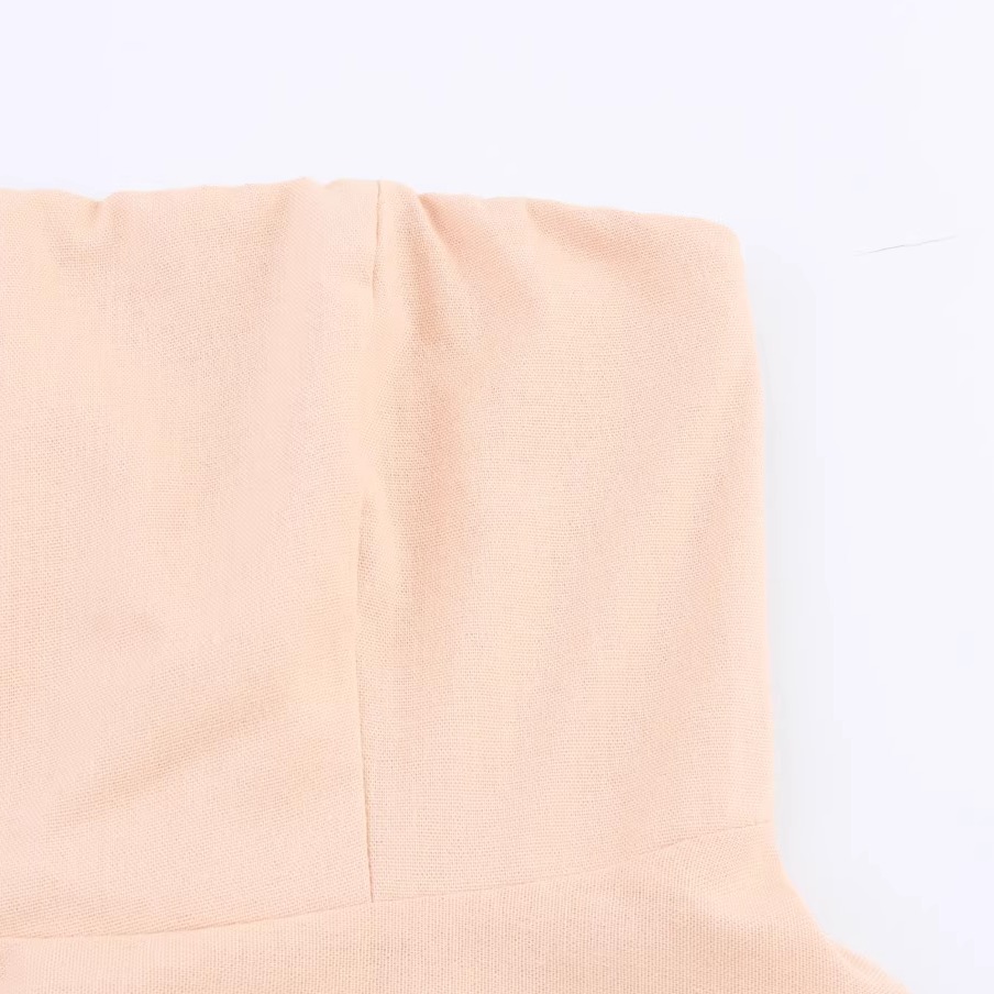 French Fashion Solid Color Tassel Decoration Irregular Tube Top Dress