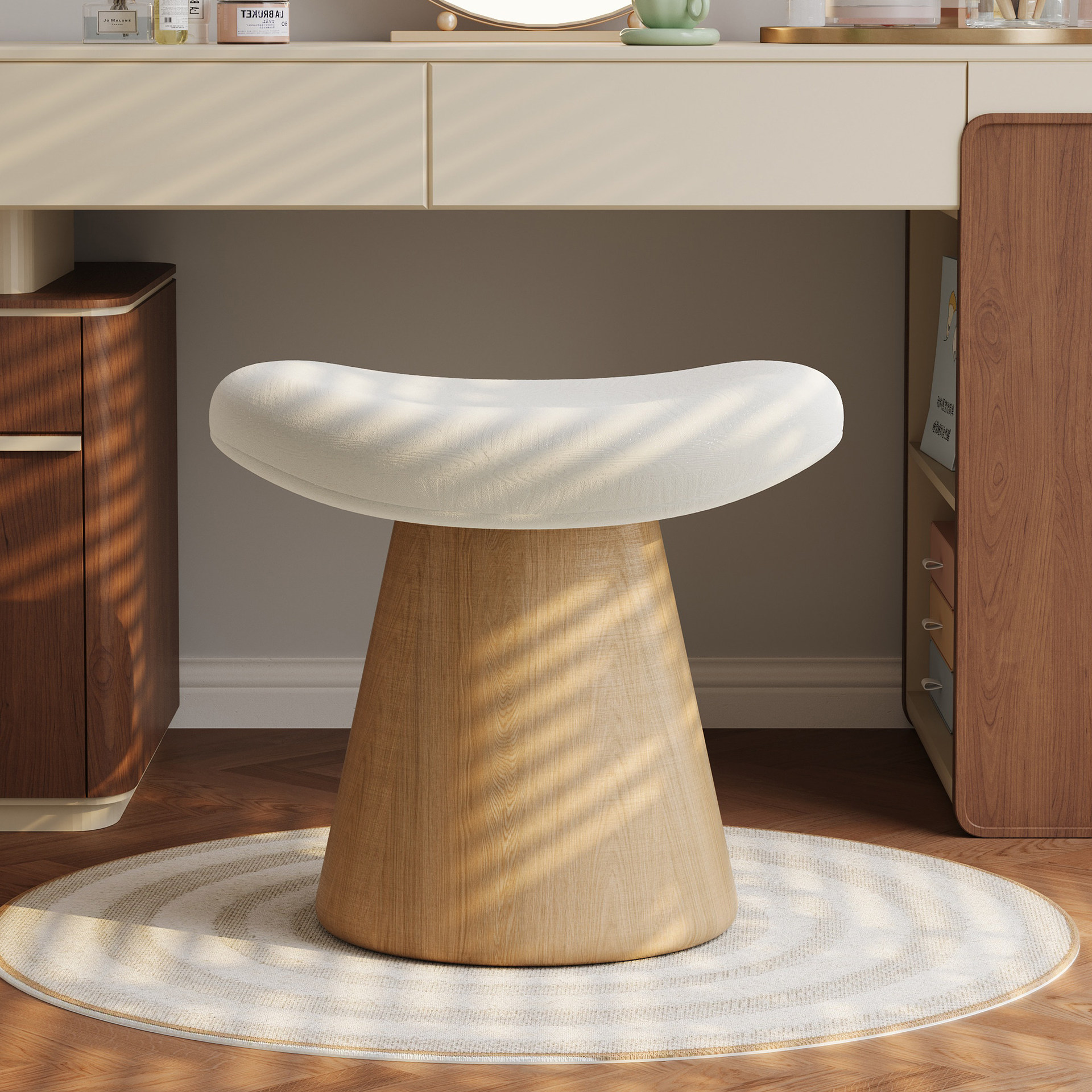 Light-luxury Rotatable Small Makeup Chair For Girls