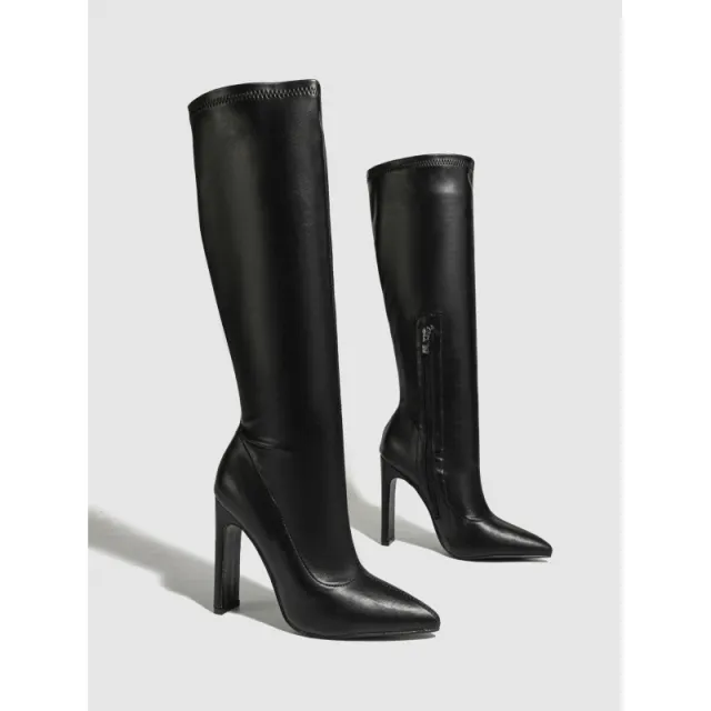 Pointed Toe High Heels With Slender Stiletto Heels That Create A Slimming Lookknight Boots Black - Shop at LoveMi