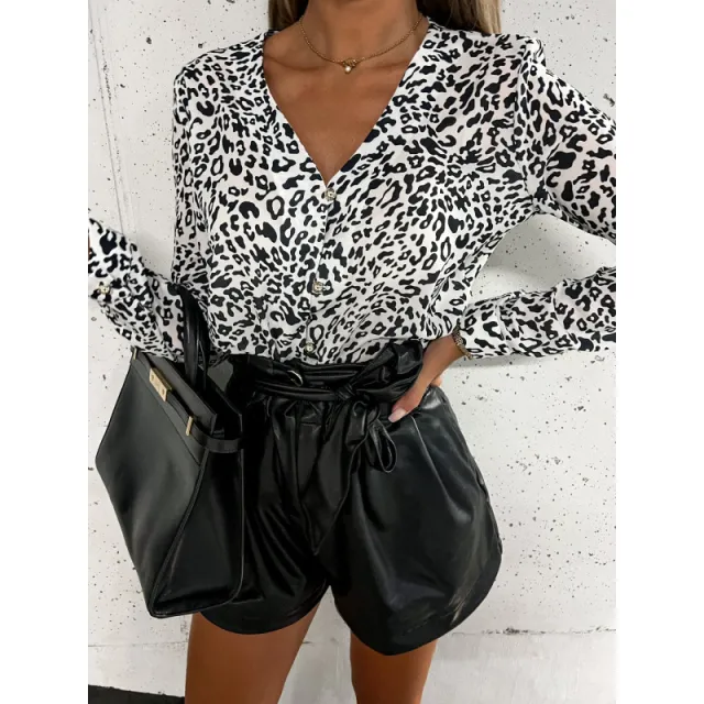 Products In Stock Shirt Leopard Print Long Sleeve White - Shop at LoveMi