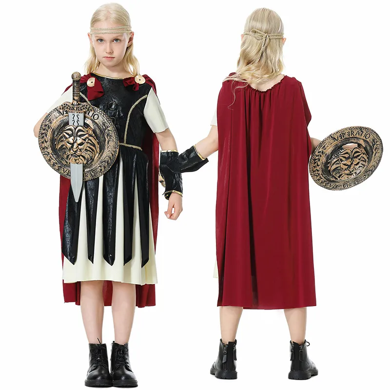 Halloween Costume Roman Gladiator Cosplay Performance Wear - 82312 Girls-L