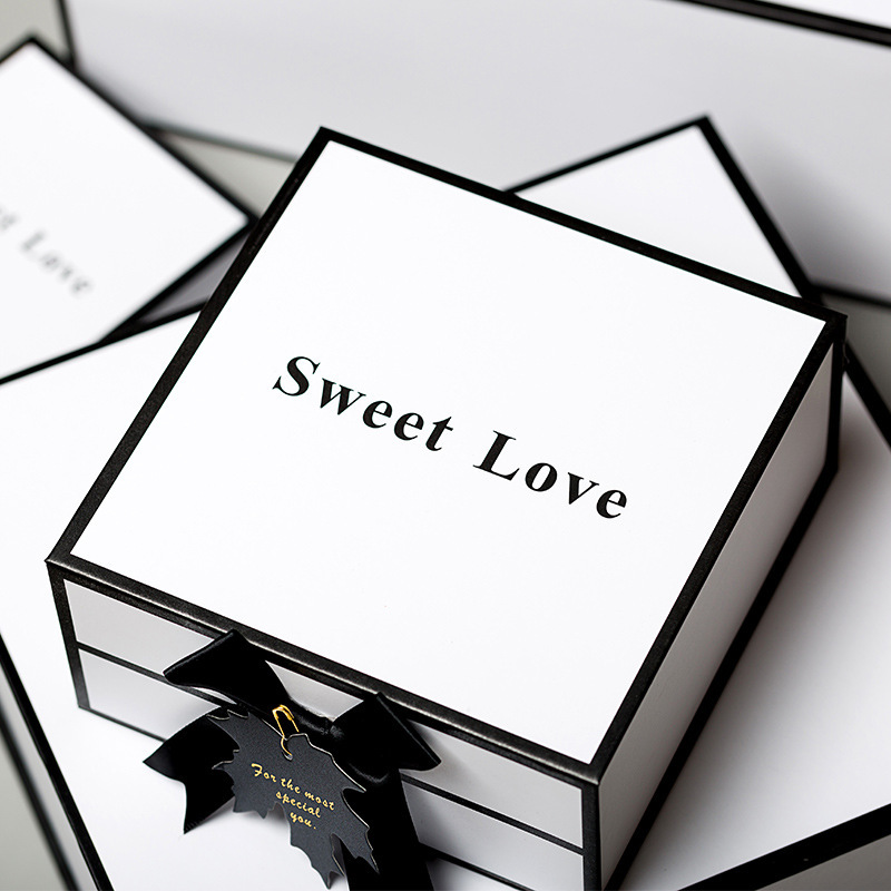 White Qixi Festival Flip-Top Gift Box Packaging