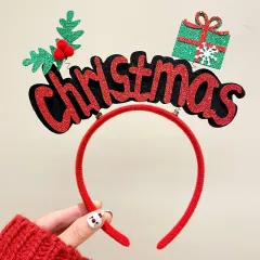 Christmas Hairband Decoration Tree Headband Bow Hair Clip - Christmas Letter Headband - View 1