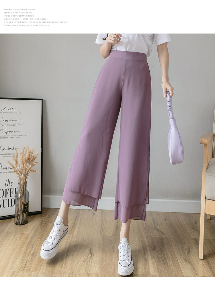 Title 9, High Waist Loose Ninth Hakama Pants Drape Chiff...