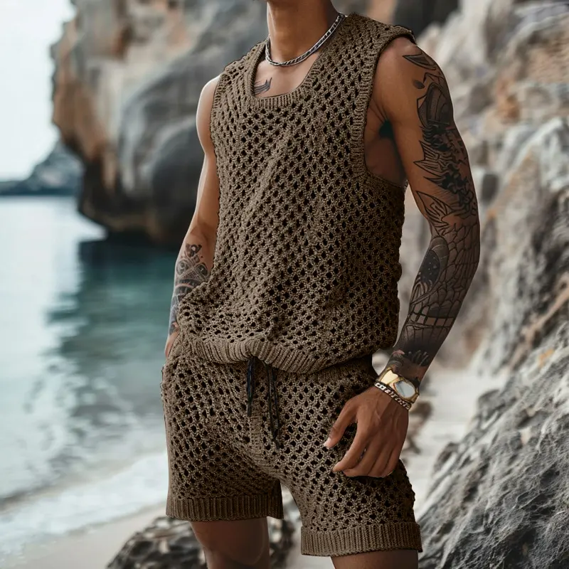 Casual Vertical Pattern Suit Slim Lapel Short