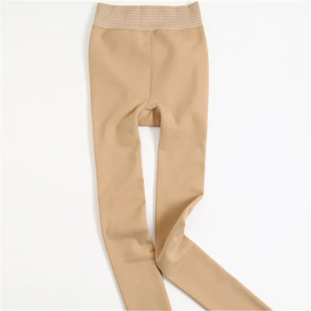Winter Thickened Velvet Padded Lengthened Large Size Dance Leggings Deep Flesh Color - Shop at LoveMi