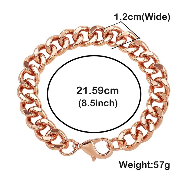Copper Cuban Chain Bracelet, picture 4 of 5