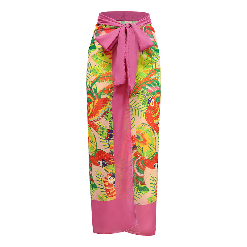Retro One-piece Swimsuit Women's V-neck Covered Belly Thin Skirt Hot Spring Beach Dress - Image 18