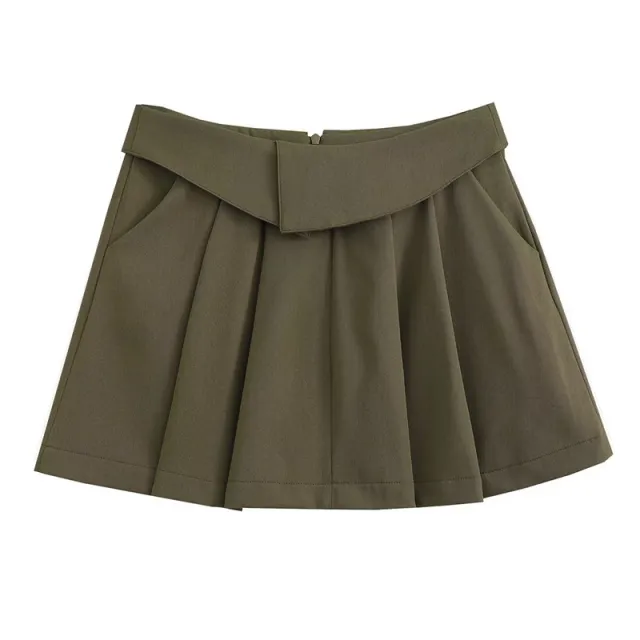 European And American Style College Style High Waist Pleated Skirt 2 Picture Color - Shop at LoveMi