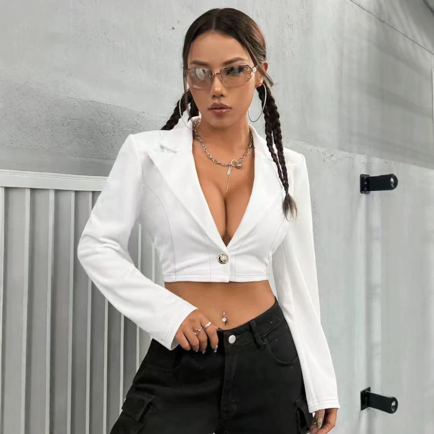 Women's Sexy Lapel Short Long-Sleeve Jacket