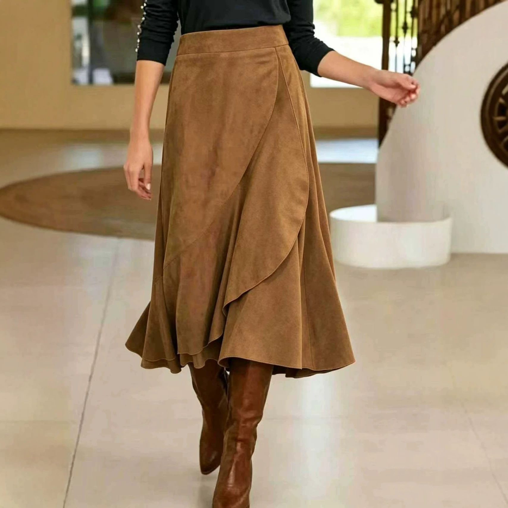 Women's Retro Western-style Asymmetrical Skirt
