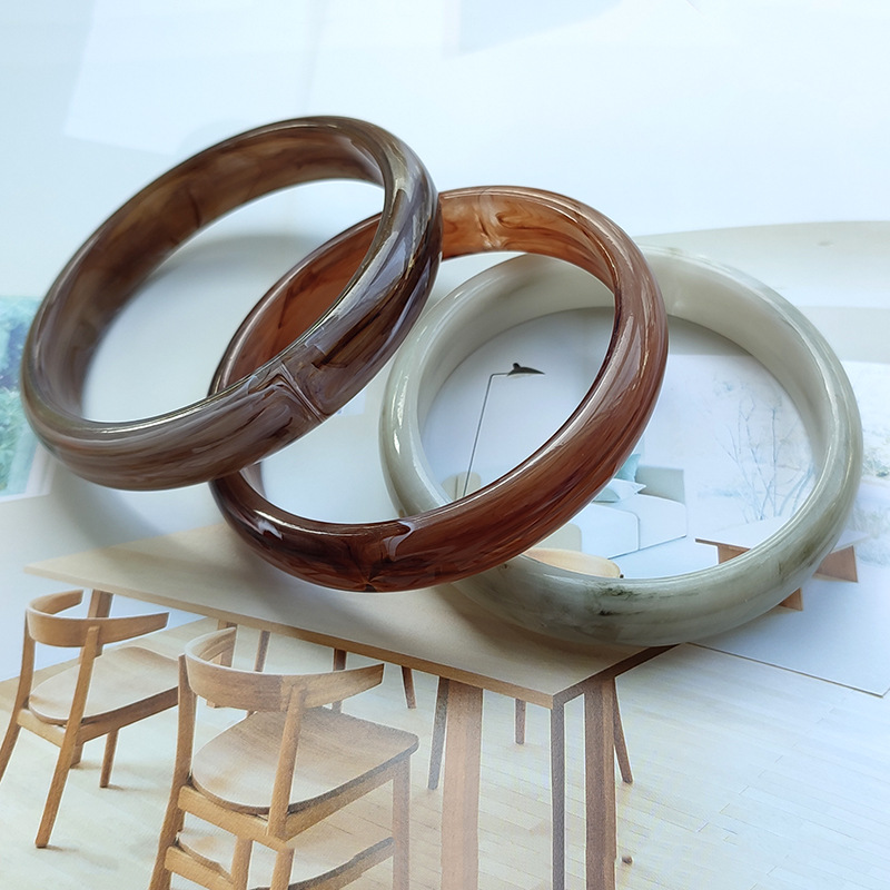 Women's Wide Acrylic-based Resin Bracelet