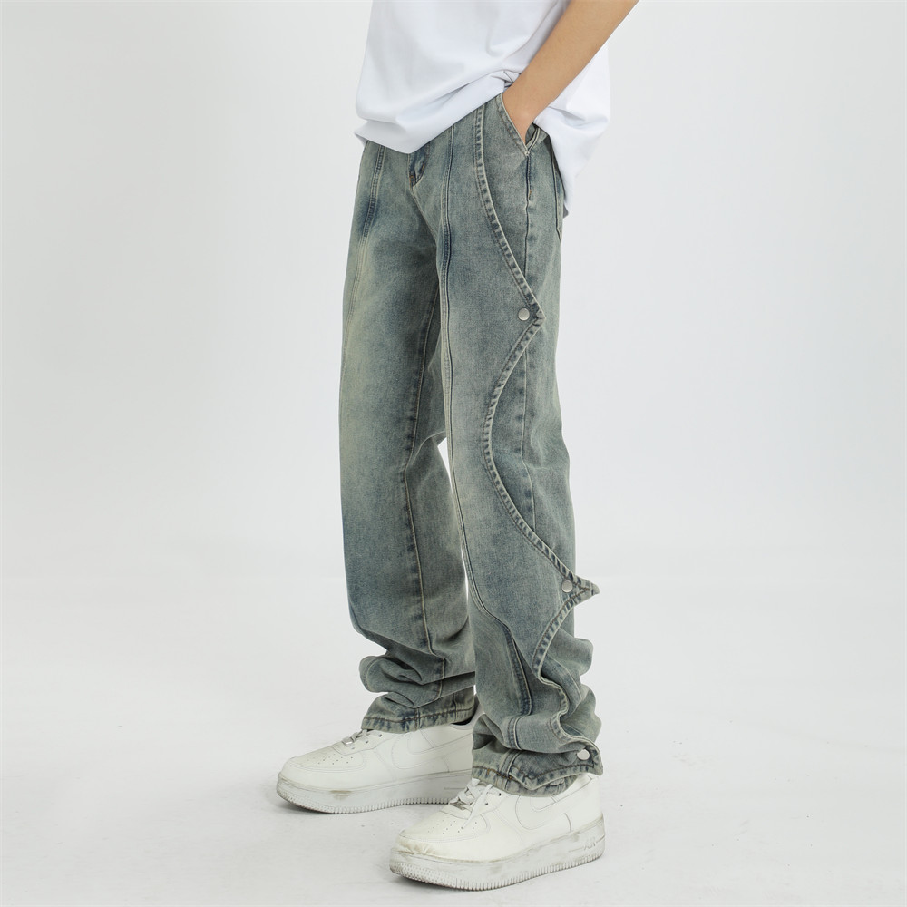 Fashion Rock Stitching Straight Jeans Men